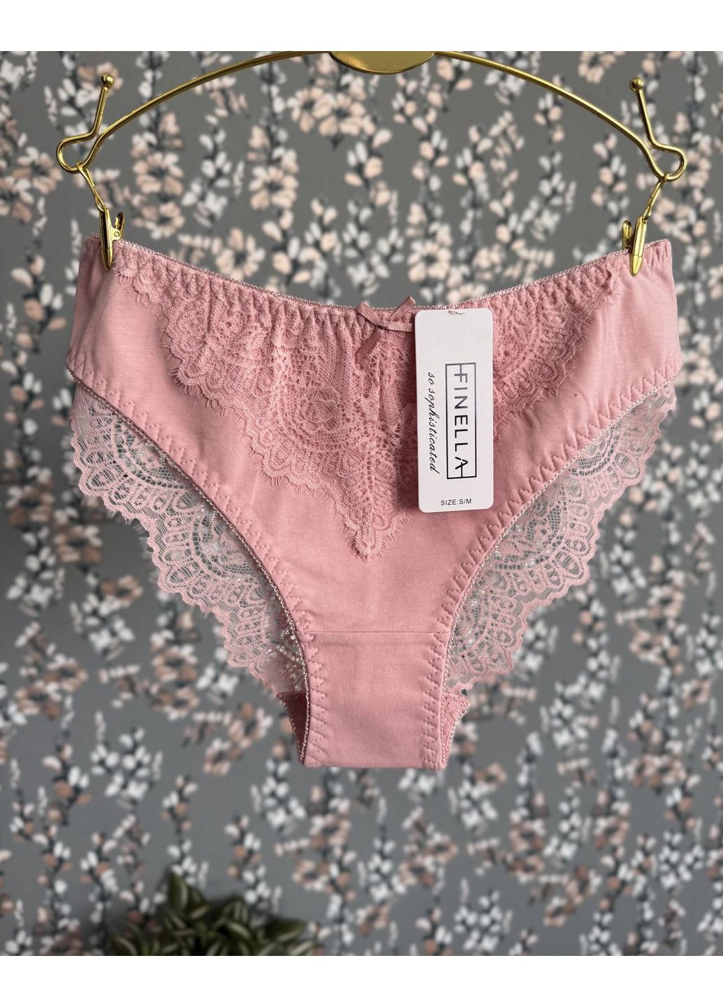 Трусики кружево + хлопок средней посадки Finella (369616680)