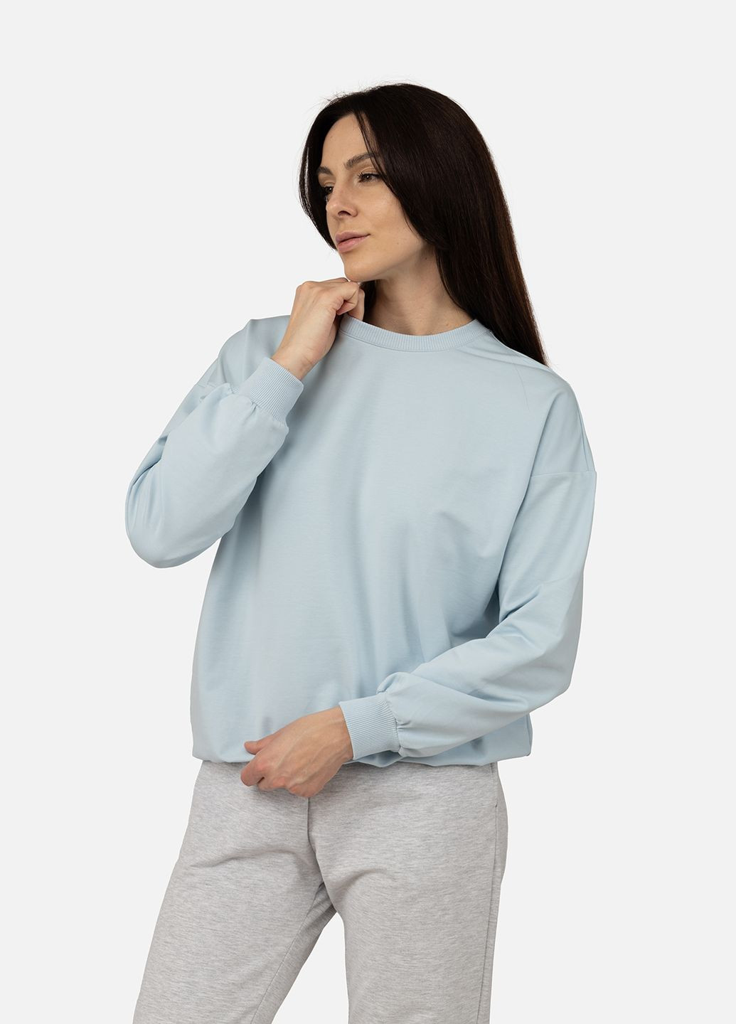 Блакитний світшот жіночий колір блакитний cb-00266289 Yuki (319122063)