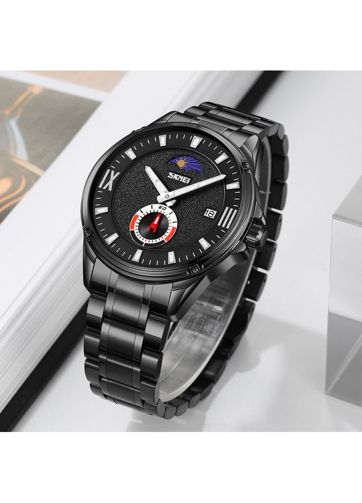 Часы кварцевые мужские с водонепроницаемостью 30м классические черные стрелочные с календарем ProDobro (367266503)