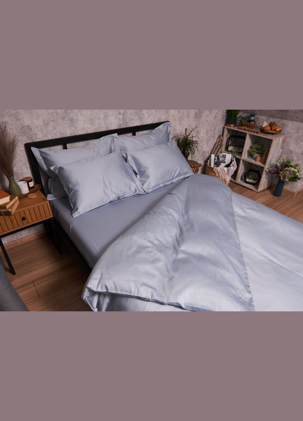 Комплект постельного белья Satin Premium евро 200х220 наволочки 2х70х70 (MS-820003862) Moon&Star skyline (288043215)