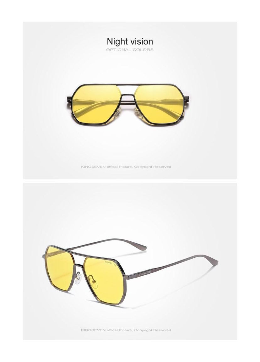 Фирменные солнцезащитные очки Авиаторы с поляризованными линзами N7091 DESIGN KINGSEVEN (299332663)