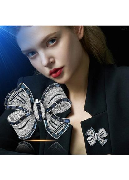 Роскошная модная брошь со стразами для женщин и девочек в виде элегантного маленького банта No Brand (297333114)