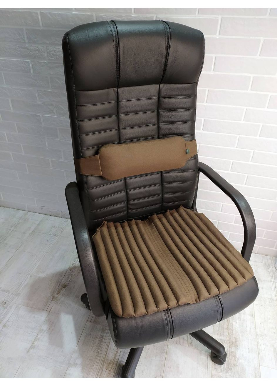 Ергономічні подушки EKKOSEAT на крісло керівника (Сидіння та Спинка). Набір. Коричневий. SF-1G2H-301 Ekko Seat (353718728)