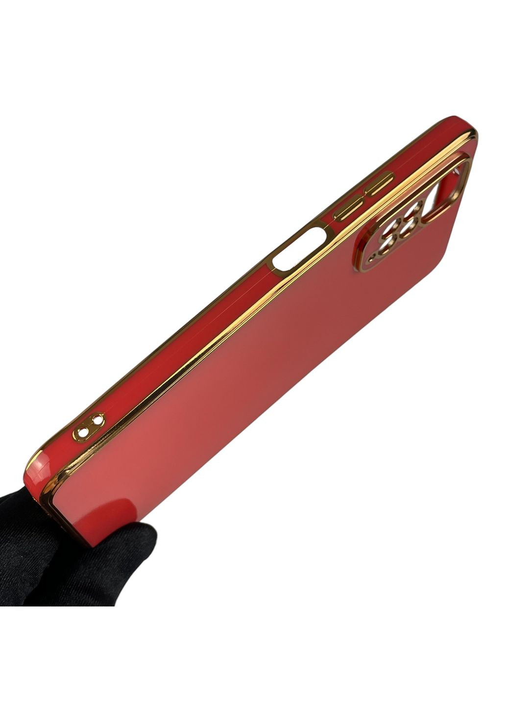 Чохол для Redmi Note 11S глянсовий із золотою окантовкою із захистом камери на сяомі редмі нот 11с червоний Xiaomi (366019420)