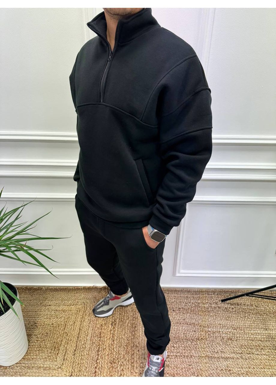 Черный демисезонный мужской костюм двойка (кофта + штаны) брючный No Brand