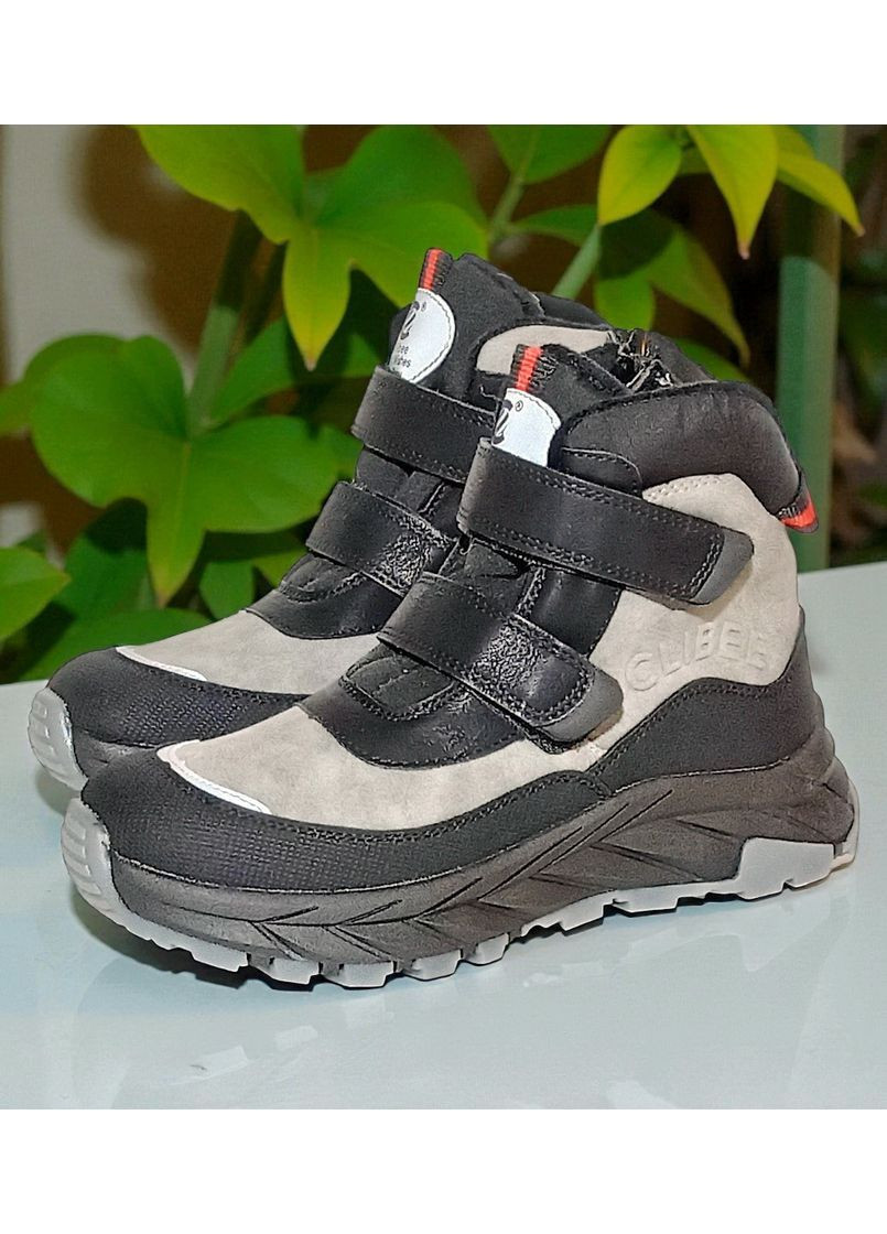 Зимові черевики на овчині для хлопчика, дутики на липучках для хлопчика, зимові хайтопи для хлопця Клібі Clibee (367078842)