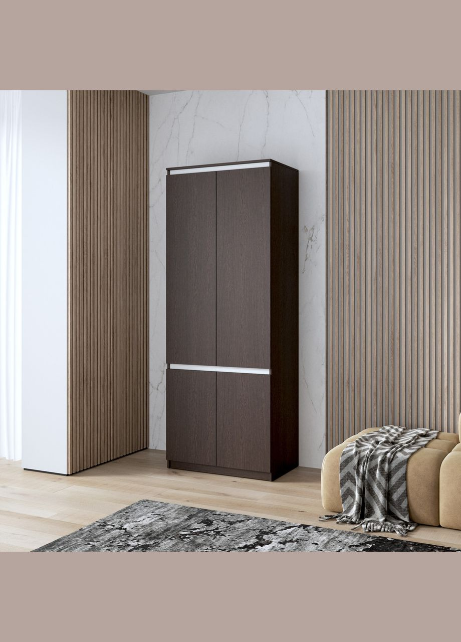 Шафа для одягу, з полицями, у спальню, сучасна, з фасадами без ручок R-24 VAYS (373034163)