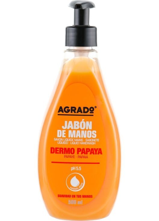 Рідке мило для рук, з папаєю Hand Soap 500ml (537385-36888992) Agrado (368662163)
