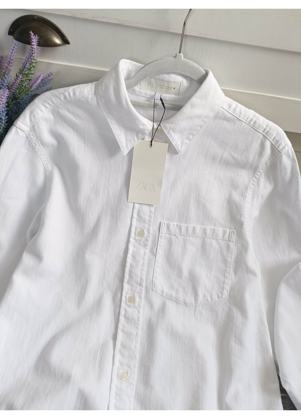 Джинсова сорочка з кишенею Zara (354816920)