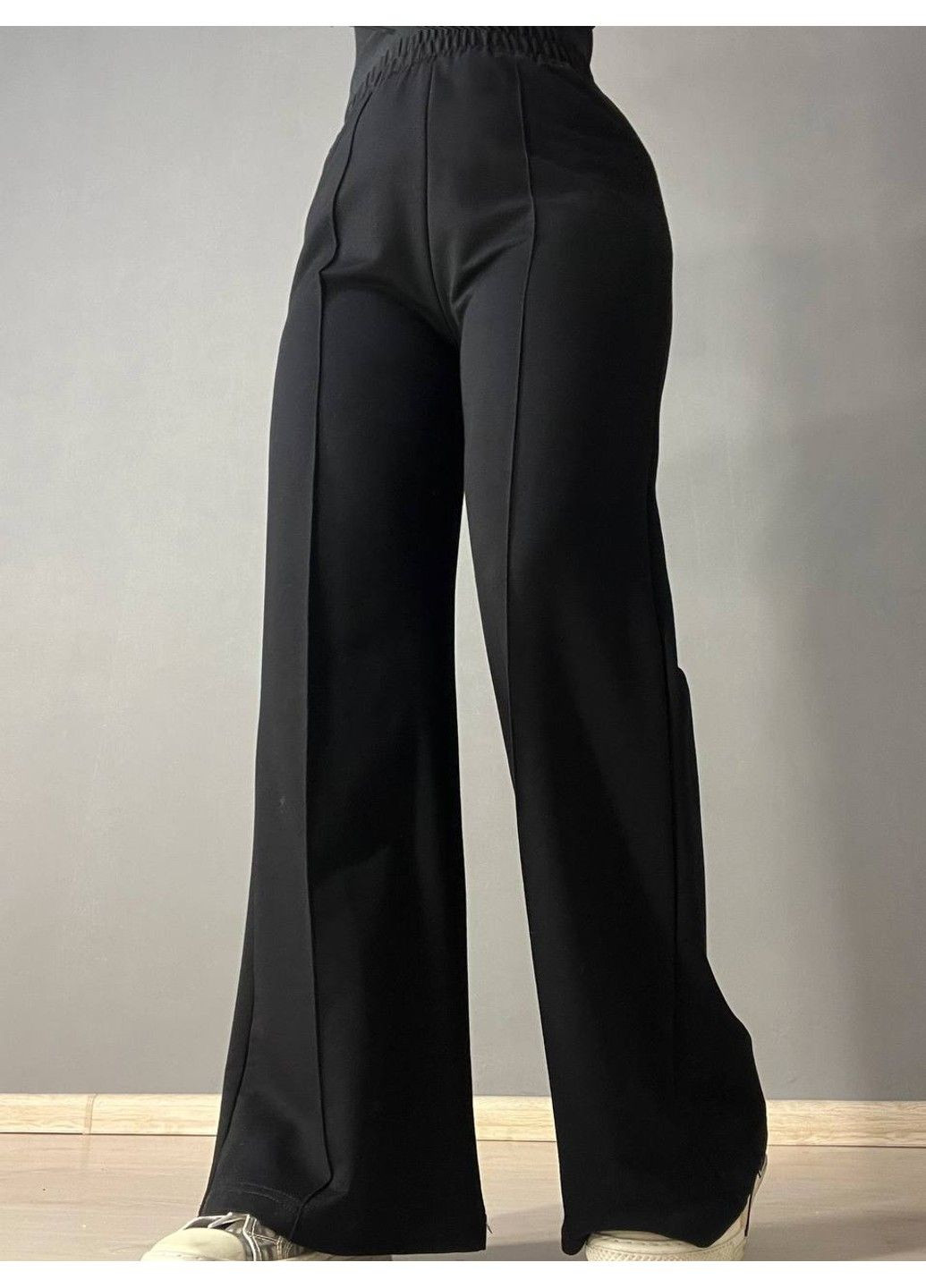 Брюки жіночі MY CITY 8286 палаццо-кльош з високою посадкою чорні No Brand (337312451)