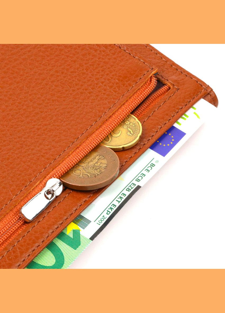 Жіночий зручний гаманець з натуральної шкіри 21829 Коричневий Canpellini (298566795)