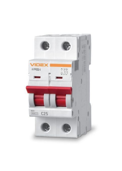 Автоматичний вимикач (VF-RS4-AV2C25) Videx RS4 RESIST 2п 25А С 4,5кА (361111016)