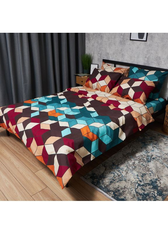 Комплект постільної білизни Микросатин Premium «» Двоспальний 175х210 наволочки 2х50х70 (MS-820007916) Moon&Star Modern Chaos (356114418)