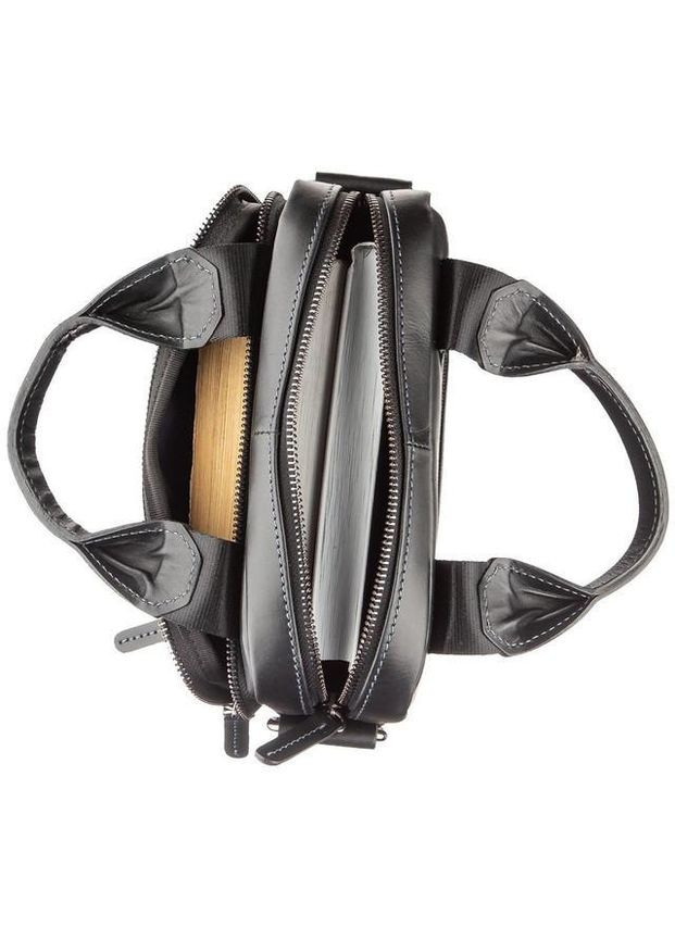 Сумка планшет через плече для документів та для телефону чоловіча з натуральної шкіри маленька Чорний 37360 Shvigel (361660273)