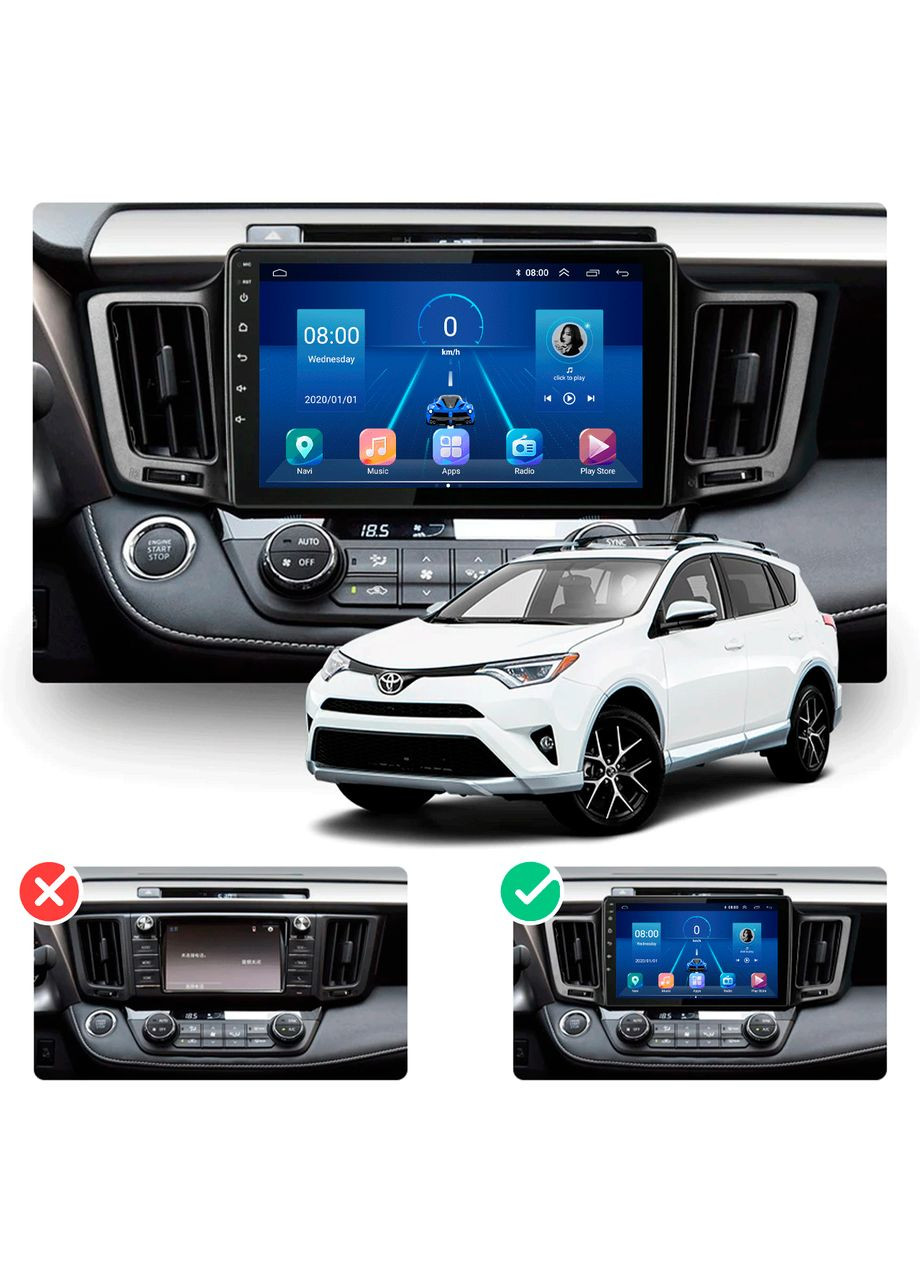 Штатна магнітола 10" для Toyota RAV4 IV (CA40) 2012-2015 6/128Gb 4G Wi-Fi GPS Top Тойота 7шт Lesko (336204058)