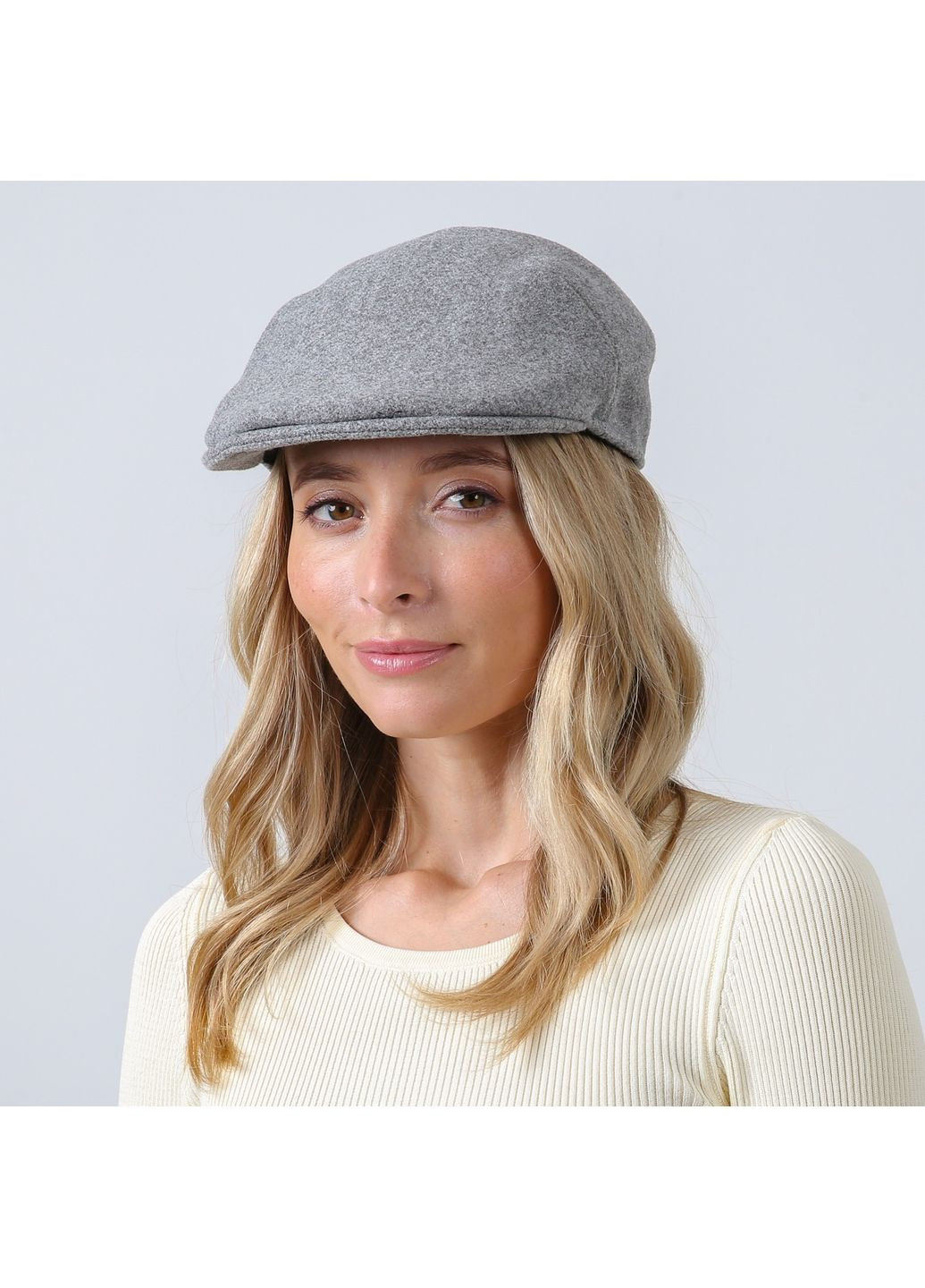 Кепка реглан жіноча вовна сіра ЧІЛІ LuckyLOOK 880-184 (352690883)