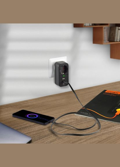 Сетевой адаптер ONCORD с/с 1п 2.4A 2USB+USBC Black (VF-AD1G2U1C-B) Videx (305755232)