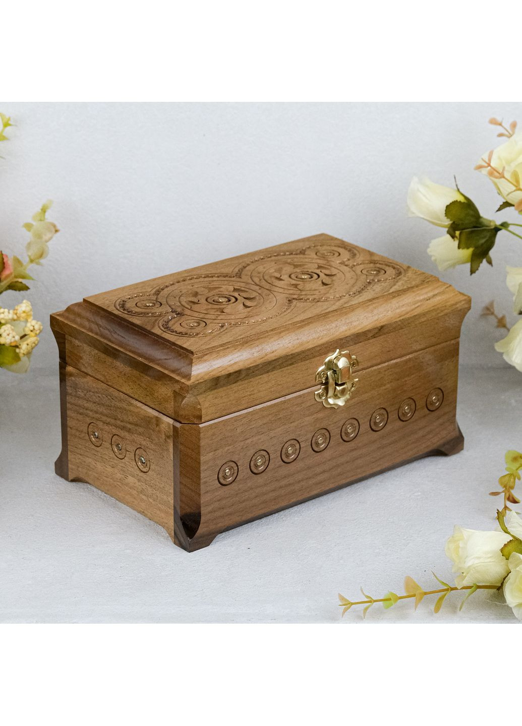 Шкатулка Деревянная резная орех 19*11 см (СДАР 019Г) Гранд Презент (367182916)