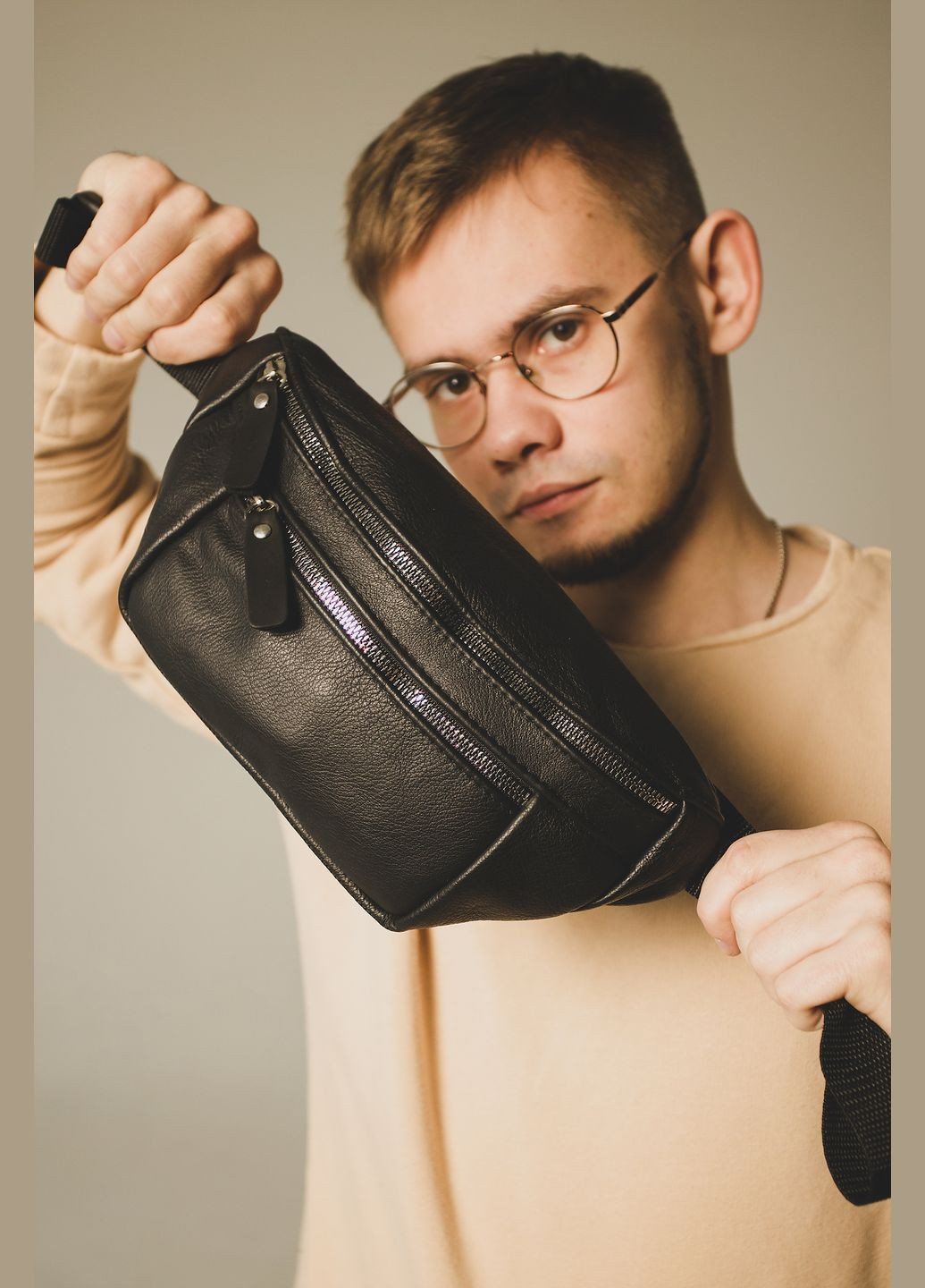 Сумка чоловіча бананка із натуральної шкіри SKILL (298875809)