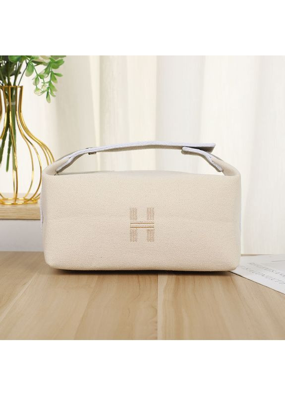 Стильная минималистичная текстильная косметичка в стиле Hermès молочная No Brand (330574252)