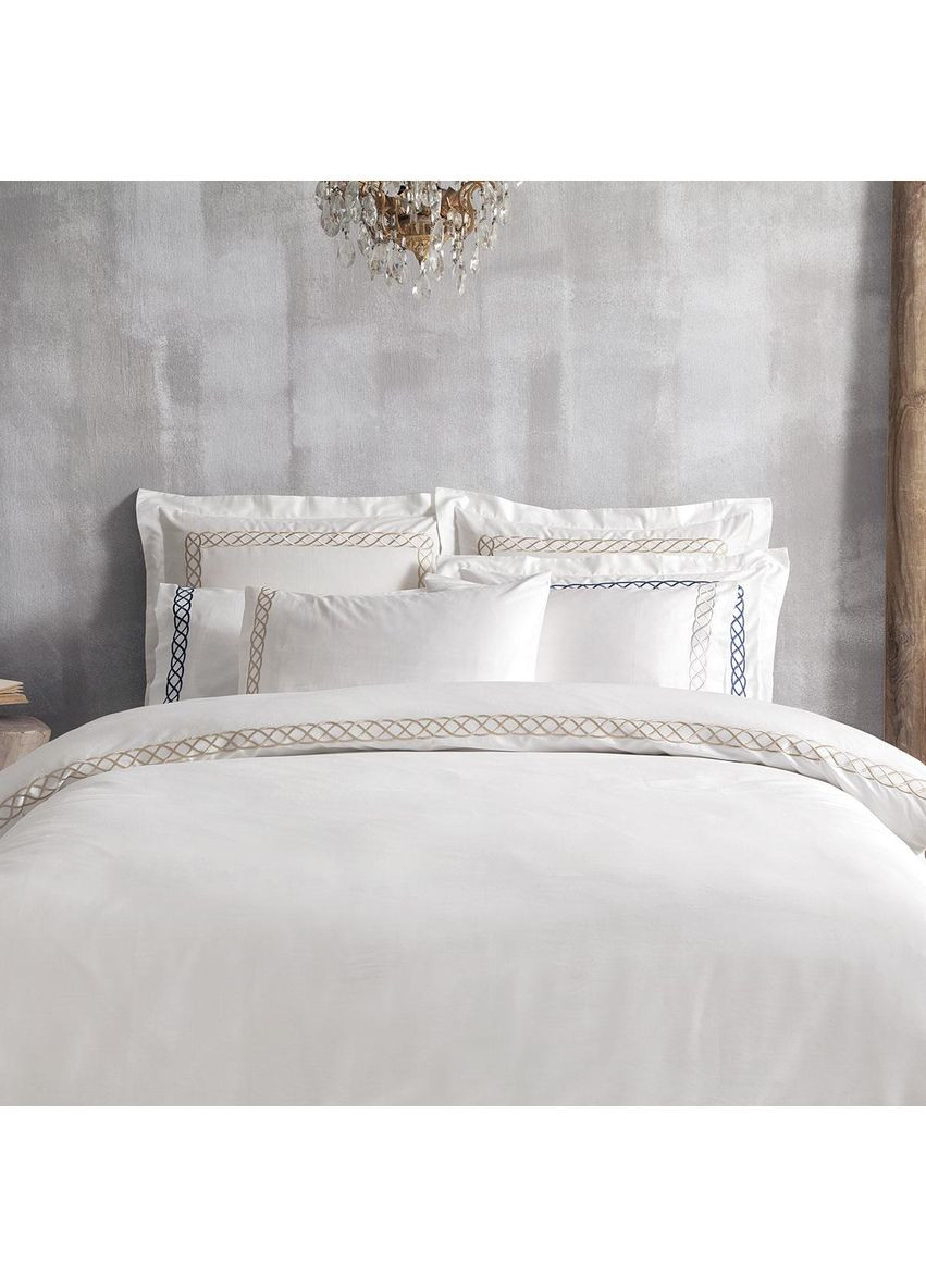 Комплект постельного белья Chain K.Beyaz Bej люкс сатин 220-200 см Tivolyo Home (369165618)