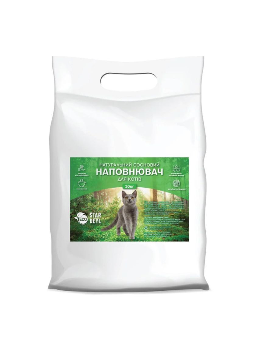 Кошачий наполнитель из дерева Эко-StarDeyl натуральный экологически чистый 10 кг No Brand (362046479)