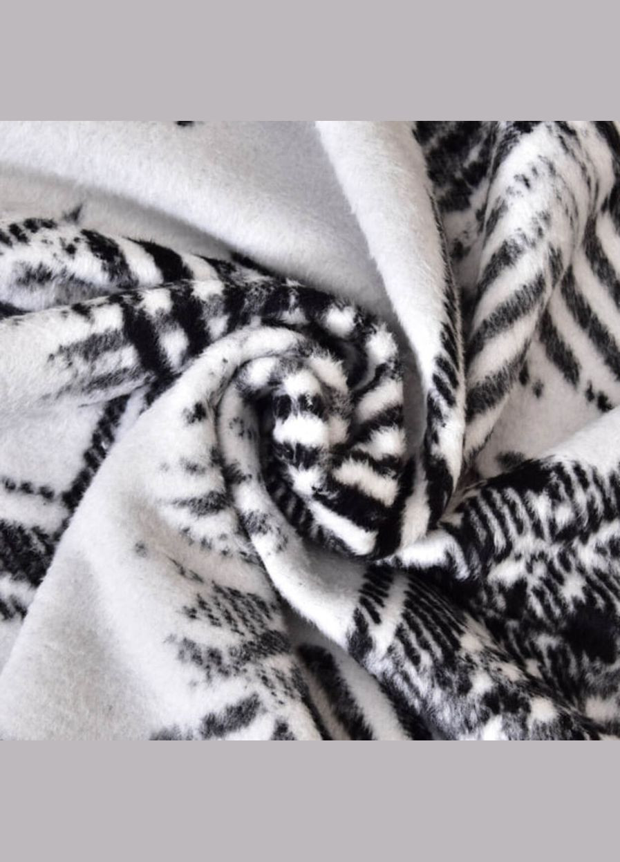 Плед-покрывало хлопковый 200х220 см черно-белый Kassandra 8-35178*002 IDEIA (335259446)