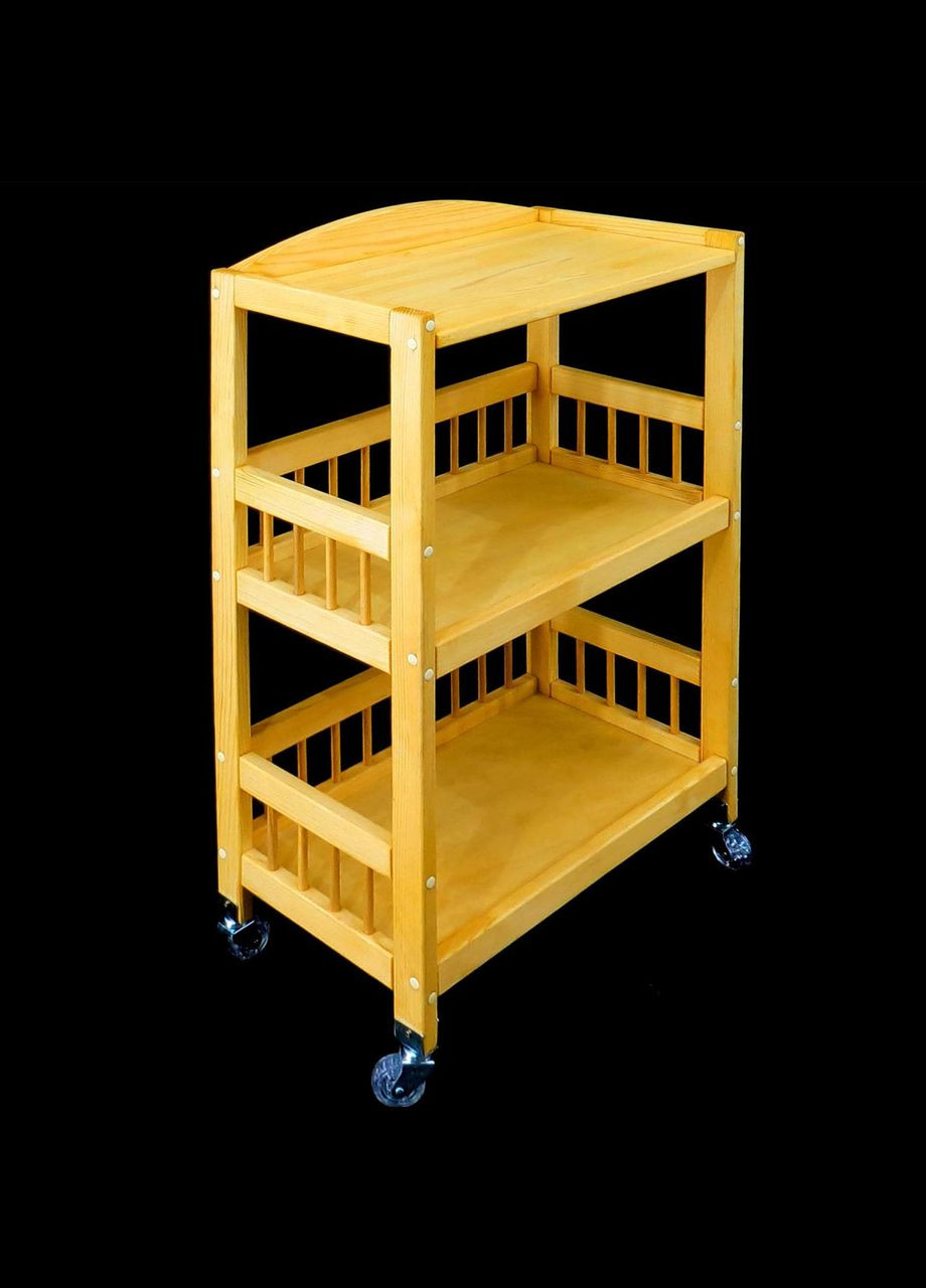 Етажерка з дерева для ванної на коліщатах Комунія каррі (АБТ-006303) No Brand (328209607)