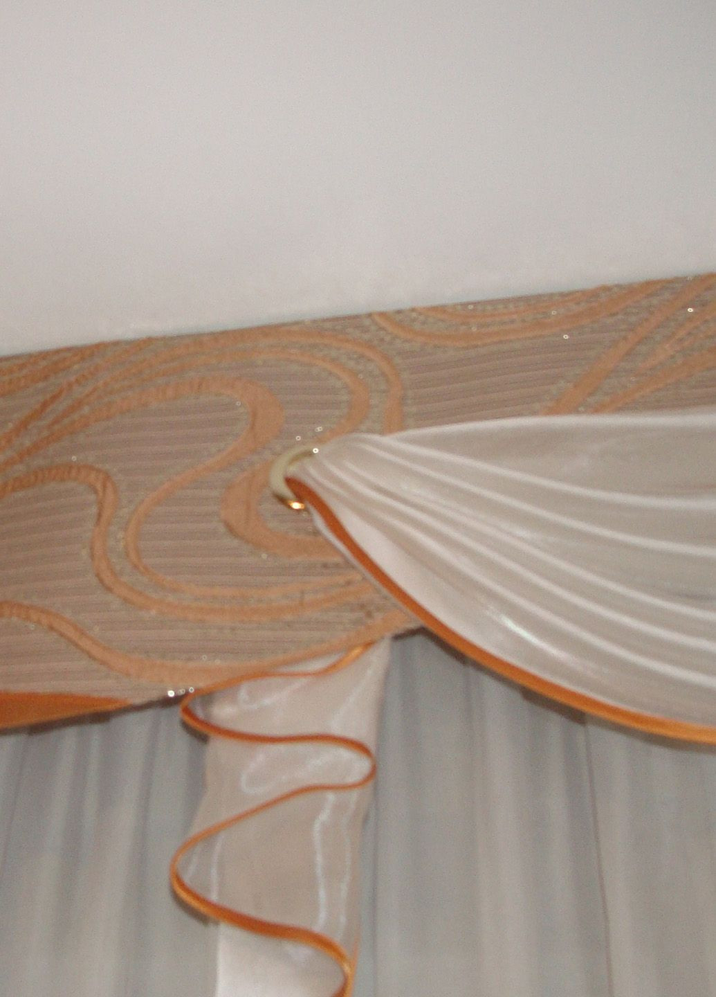 Жесткий ламбрекен с шторой Три Волны 3м коричневый (61_2ж) Firanka Style (340112012)