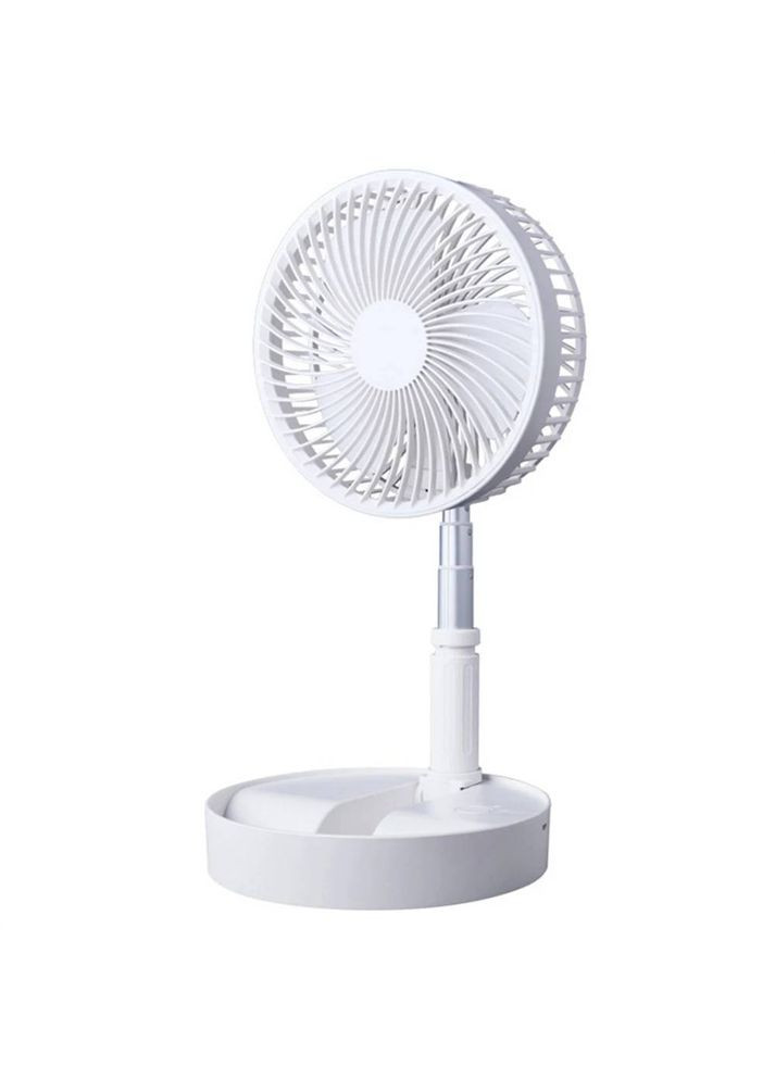 Акумуляторний портативний вентилятор складаний телескопічний безшумний настільний підлоговий на ніжці White (K4718) No Brand (360531877)