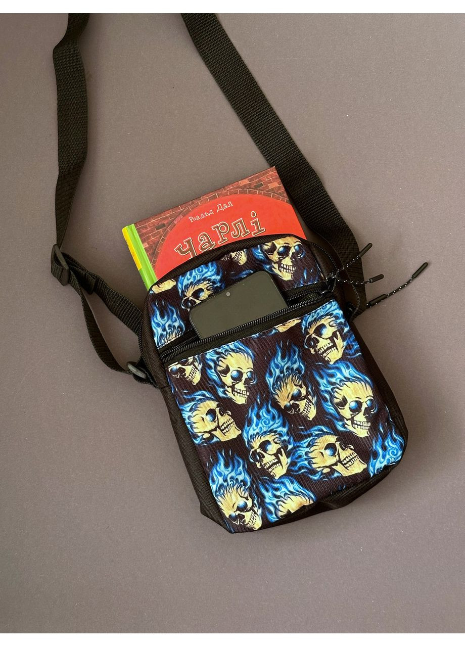 Сумка через плече молодіжна для хлопців з черепами No Brand (350613470)