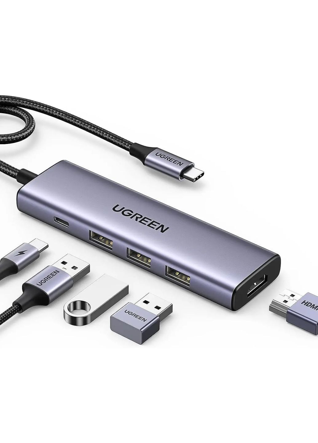 USB-хаб USB-C To HDMI+3*USB 3.0 A+PD Power Converter (UGR-15597) Ugreen CM511 (362219406)