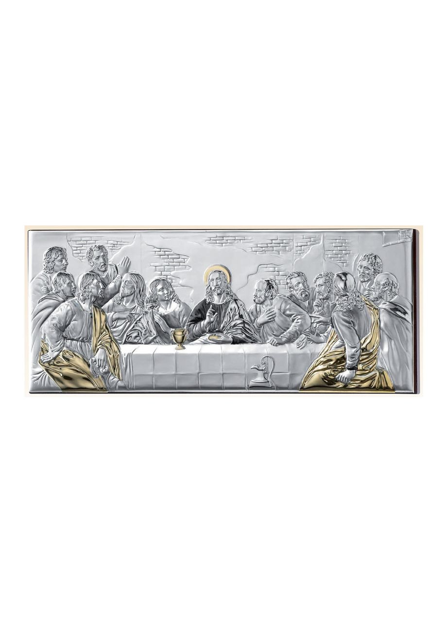 Ікона Таємна Вечеря 51x22см у срібному окладі прикрашеному сусальним золотом Prince Silvero (266265852)