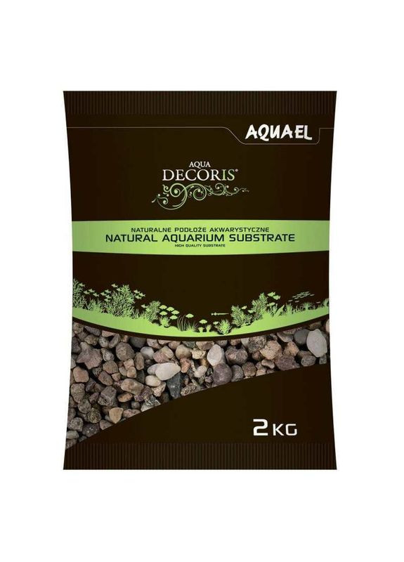 Натуральный многоцветный гравий для аквариума зернистостью 5-10 мм Natural Aquarium Substrate 5-10 mm - 2 кг Aquael (327062290)
