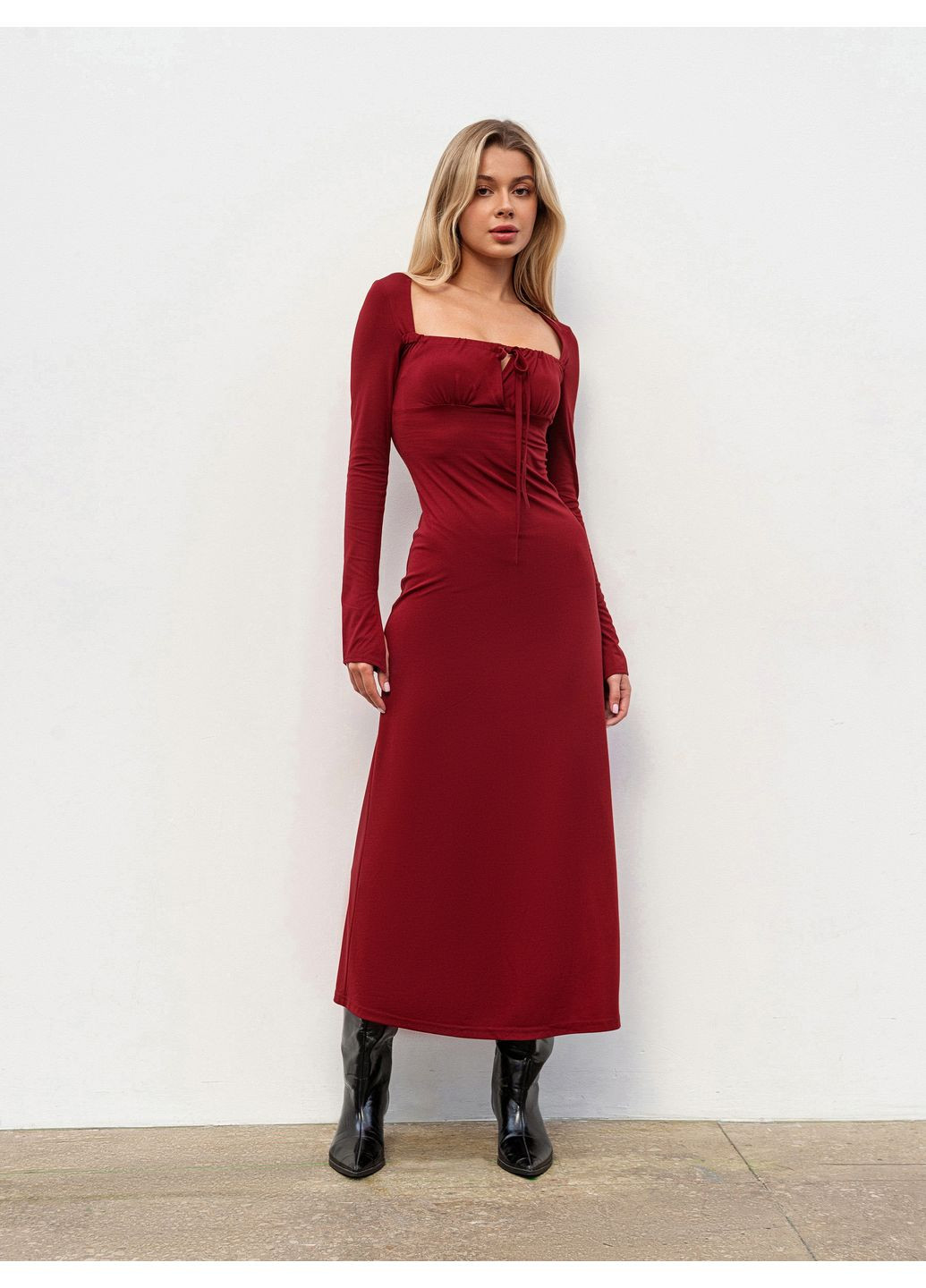 Бордова сукня Romashka однотонна