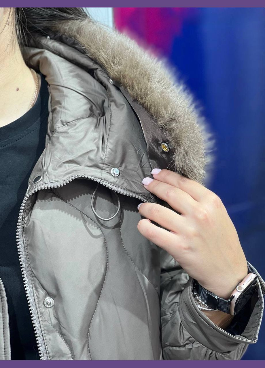 Коричневая демисезонная женская куртка No Brand