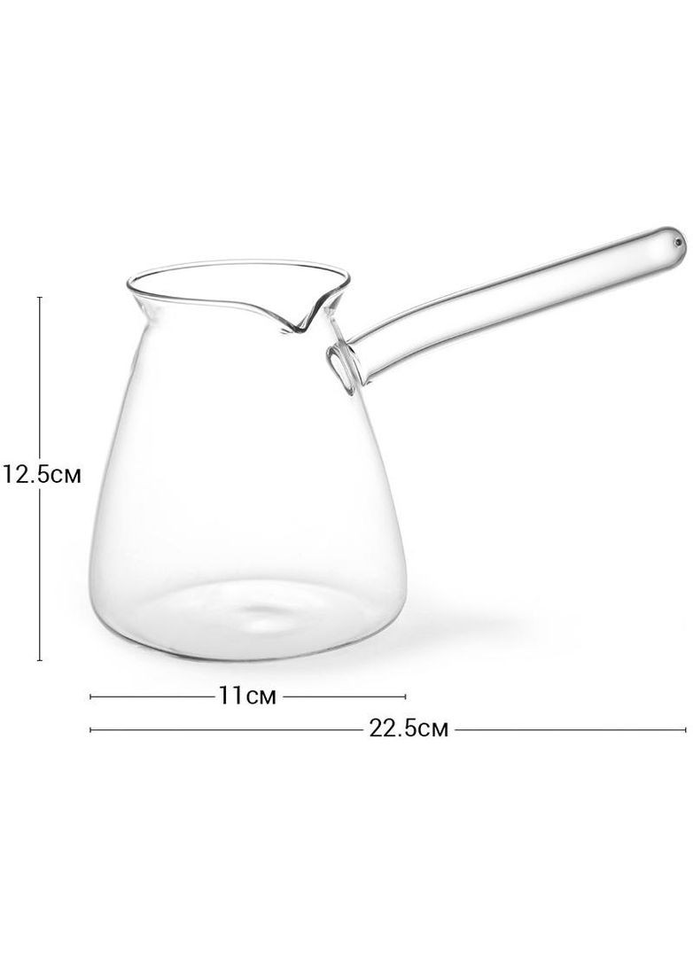 Турка из боросиликатного стекла 650мл для приготовления кофе стеклянная турка Fissman (368979859)