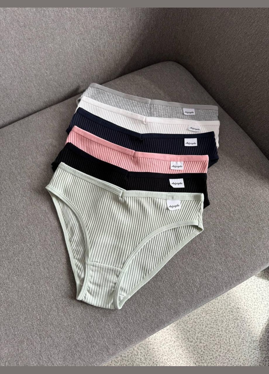 Жіночі труси сліпи в рубчик комплект зручних сліпів 6 шт для повсякденного комфорту No Brand (301646597)
