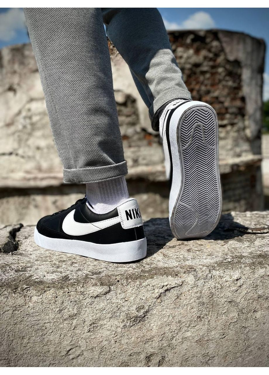 КРОССОВКИ ЖЕНСКИЕ NIKE BLAZER LOW BLACK WHITE V2 НАЙК БЛЕЙЗЕР No Brand чёрные демисезоны (367178137)