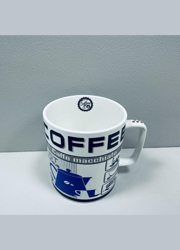 Чашка порцелянова 700 мл "Coffee" 3385 з синім A-Plus (322593977)