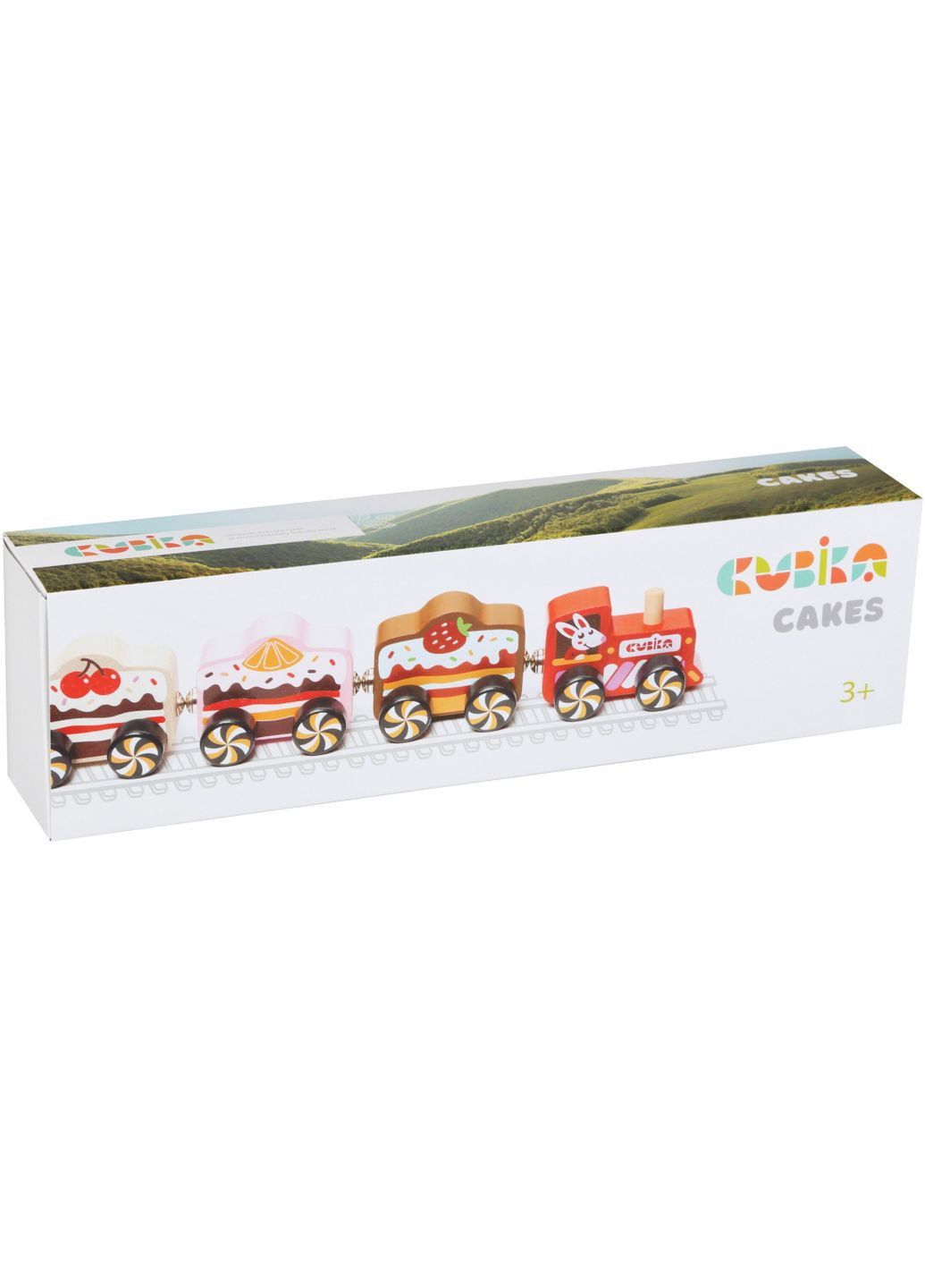 Дерев'яна іграшка Поїзд Cakes на магнітах (15382) Cubika (365547405)
