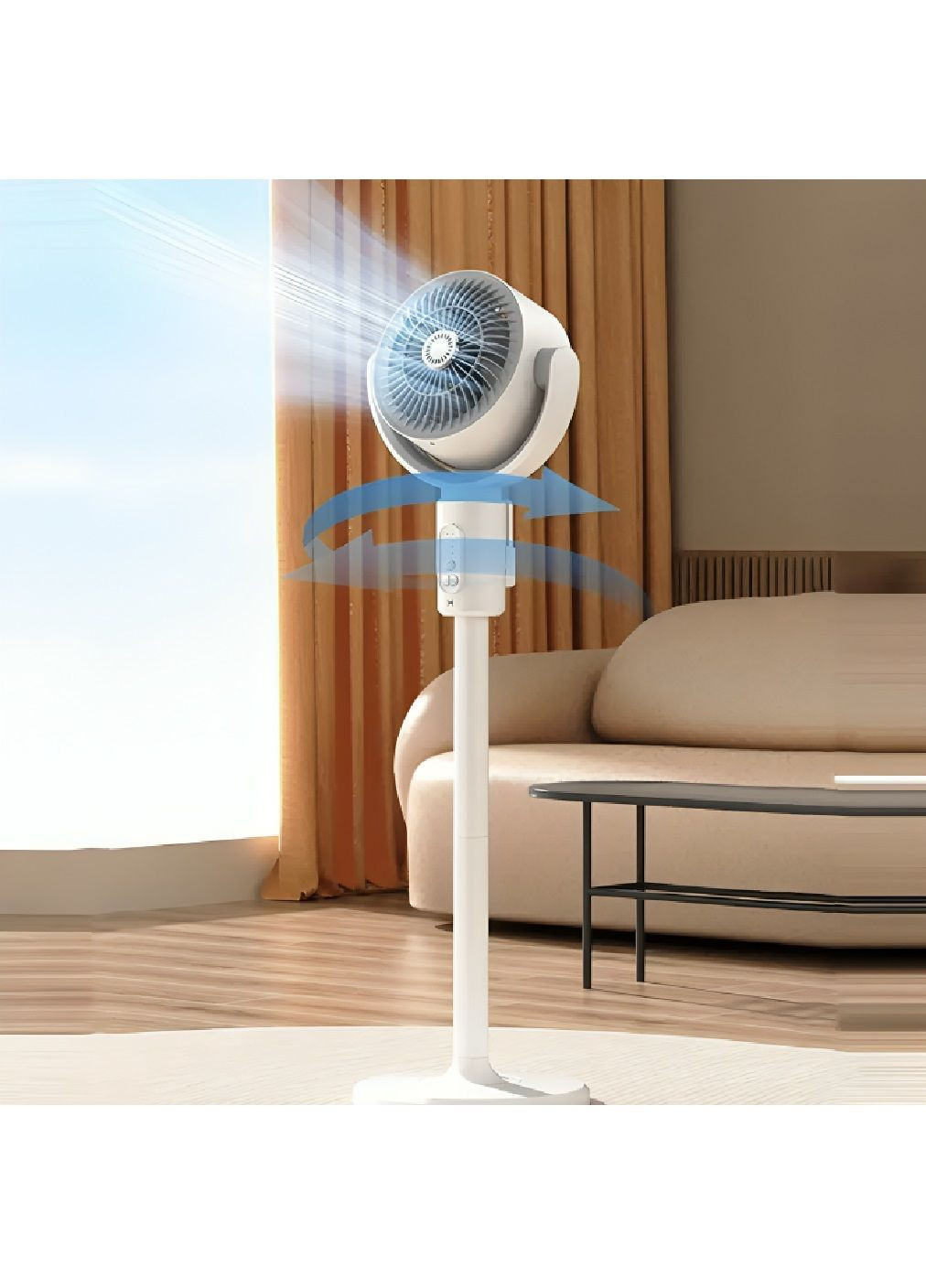 Настольный напольный портативный мини вентилятор с регулировкой высоты угла наклона 5 режимами работы 50 Вт (480753-Prob) Unbranded (341675133)