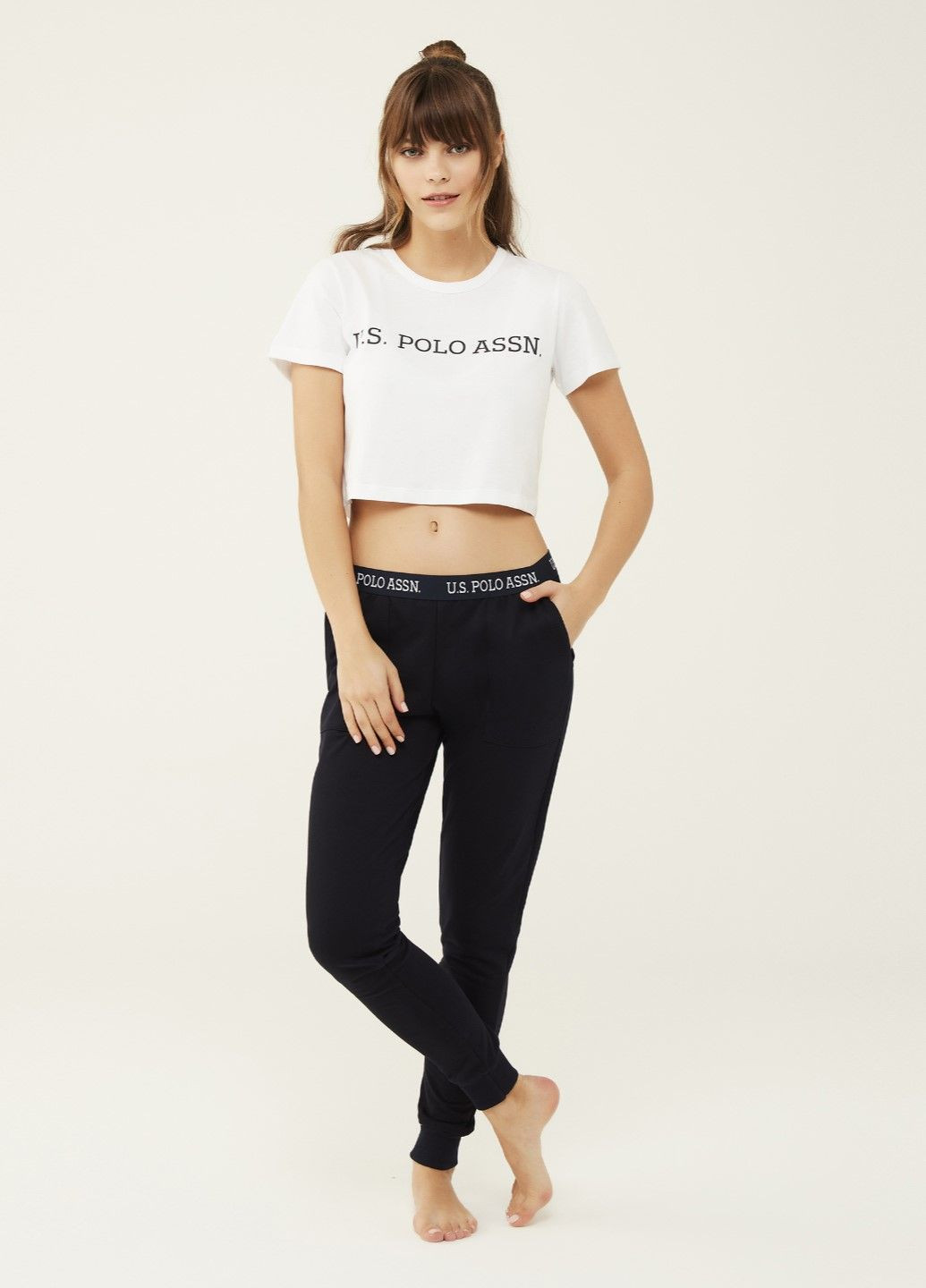 Брюки пижамные женские на манжетах. U.S. Polo Assn. 16602 (296281203)