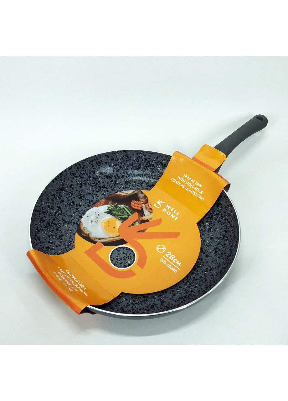 Сковорода WD-1028B с покрытием LightStone 28 см, сковорода с индукционным дном, для жарки. Well Done (366892681)