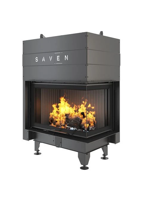 Угловая каминная топка Energy Up 75х50х47R Black (15,1 kW) ECO SAVEN (385664065)