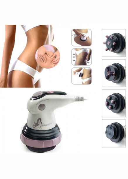 Ручной инфракрасный антицеллюлитный вибромассажер для тела Innovation Sculptura Антицеллюлитный массажер 4 насадки No Brand (333939563)