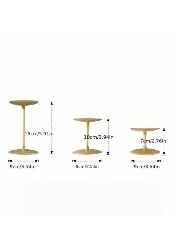 Набор металлических подсвечников 3 шт. • универсальные и стойкие. No Brand (369674930)