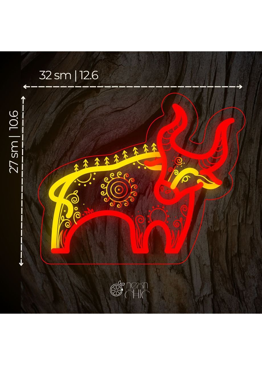 Неоновий нічник Віл. Сила Предків Жовто-червоний 32×27 см NeonChic (367729332)