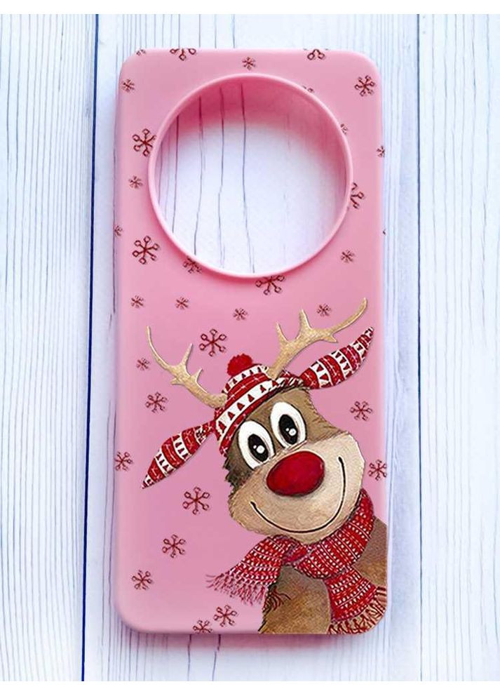 Матовий рожевий чохол на Xiaomi Redmi 14C/Poco C75 Зимове оленятко (принт 149) Creative (362969423)