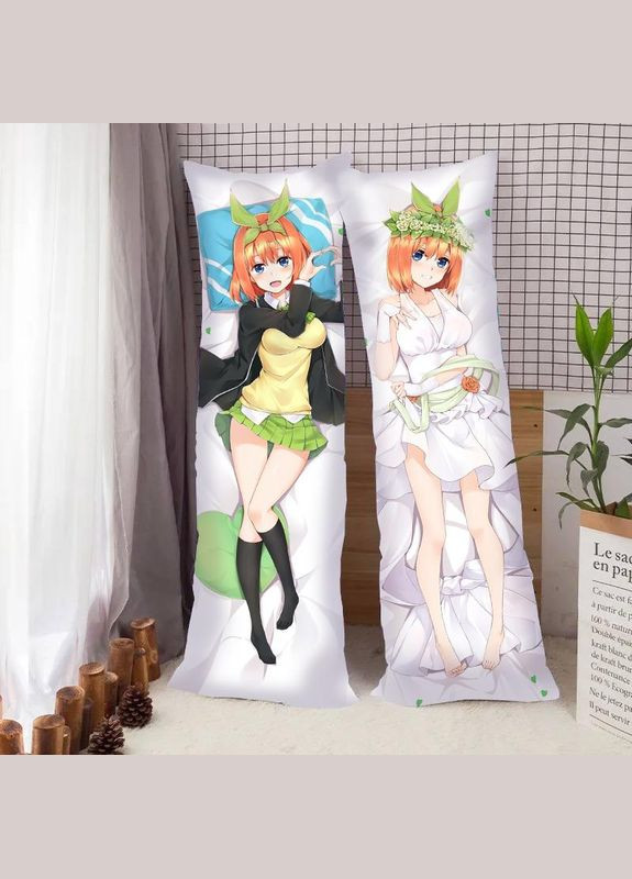 Подушка Обіймашка Аніме «Дакимакура Йоцуба Накано Пять невіст» 130 х 40 см No Brand (317202401)